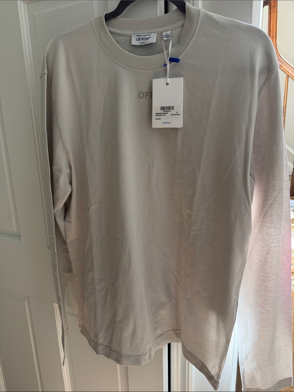 Off-White Men’s Crewneck Sweater in Light Sand